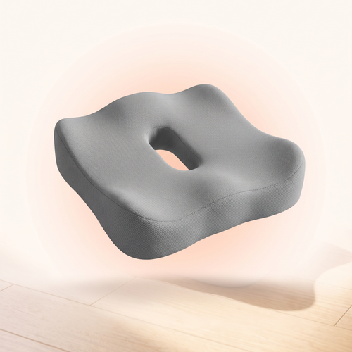 Coussin d'assise ergonomique Nuvelis en mousse à mémoire de forme, coloris gris